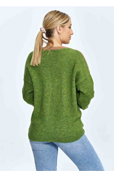 Sweter Damski Model M905 Green/Brown - Figl