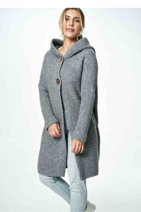 Sweter Kardigan Model M884 Light Grey - Figl