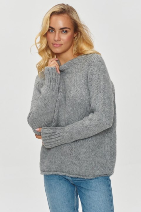 Sweter Damski Model S150 Grey Melange - Makadamia