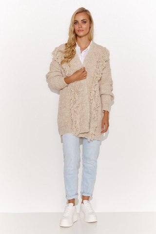 Sweter Kardigan Model S142 Beige Melange - Makadamia