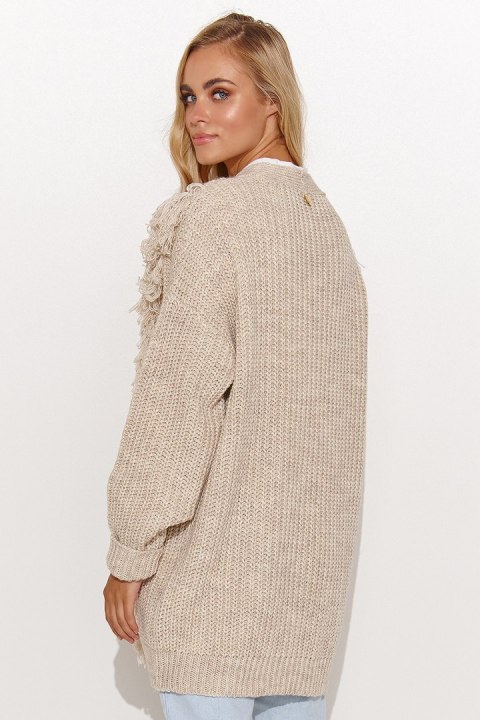 Sweter Kardigan Model S142 Beige Melange - Makadamia