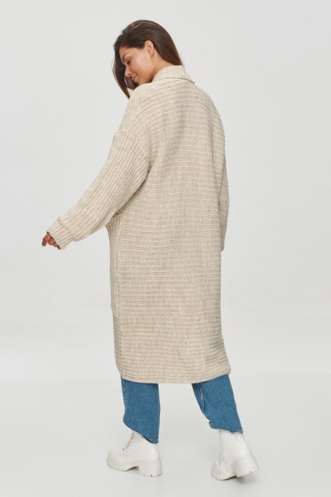 Sweter Kardigan Model S153 Beige Melange - Makadamia