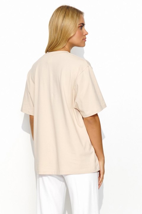 T-shirt Damski Model M826 Light Beige - Makadamia