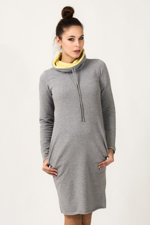 Sukienka model Kaja Light Gray/Yellow - Tessita