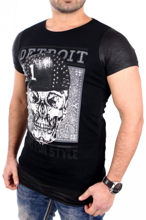 Tshirt Męski Model 17168 Black - YourNewStyle