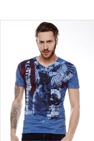 Tshirt Męski Model 17172 Blue - YourNewStyle