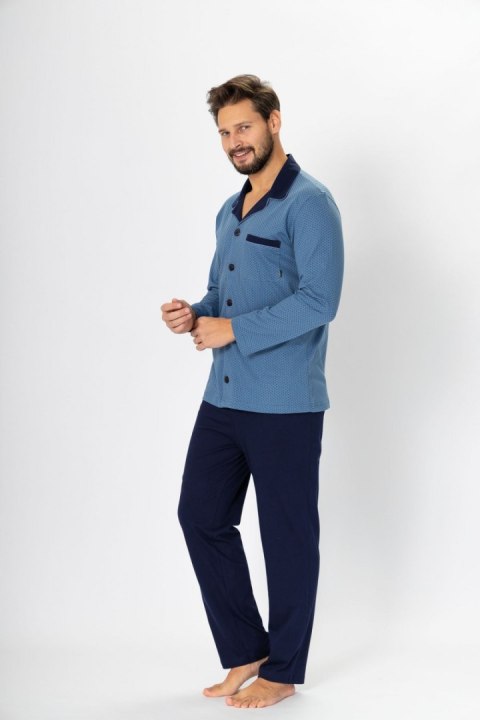 Piżama Męska Model Norbert 670 Jeans/Navy - M-Max