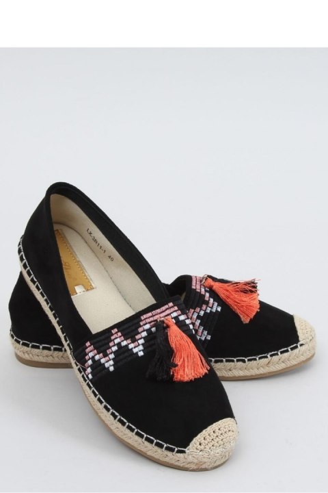 ESPADRYLE BOHO Z FRĘDZLEM CZARNE LX-3R11 BLACK - Inello