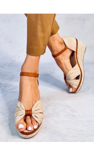 Sandał Espadryle na koturnie KRISTEN BEIGE - Inello