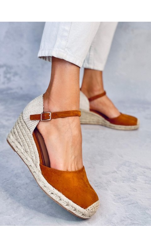 Espadryle na koturnie PLATTEN CAMEL - Inello