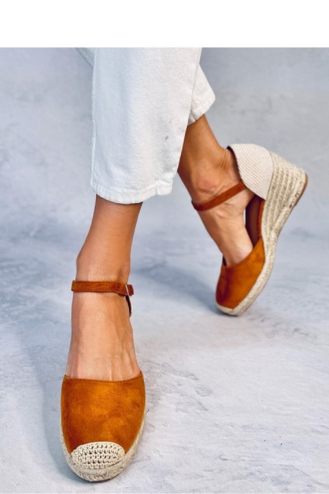 Espadryle na koturnie PLATTEN CAMEL - Inello