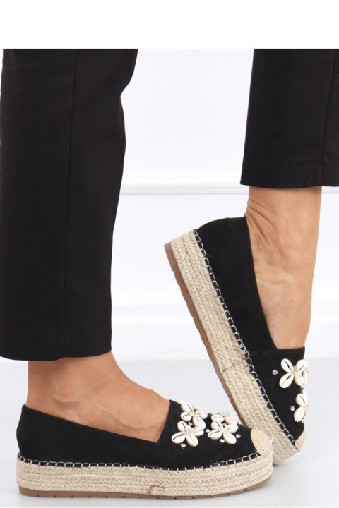 Espadryle z muszelkami ELIF BLACK - Inello