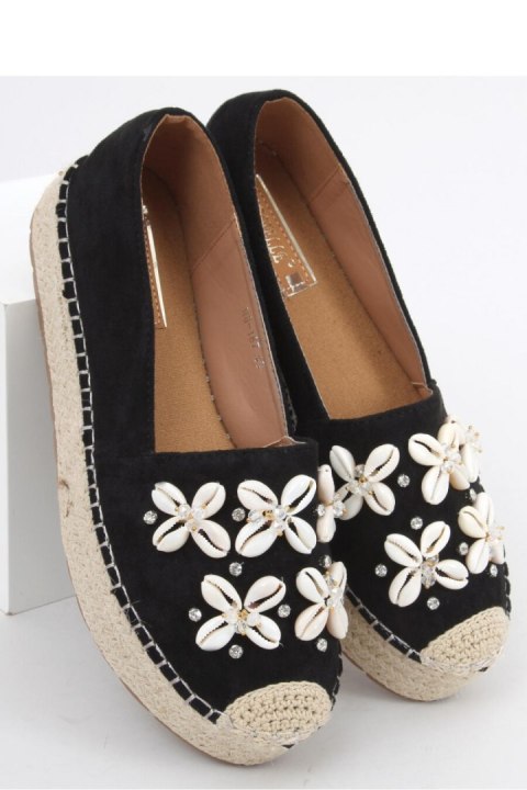 Espadryle z muszelkami ELIF BLACK - Inello