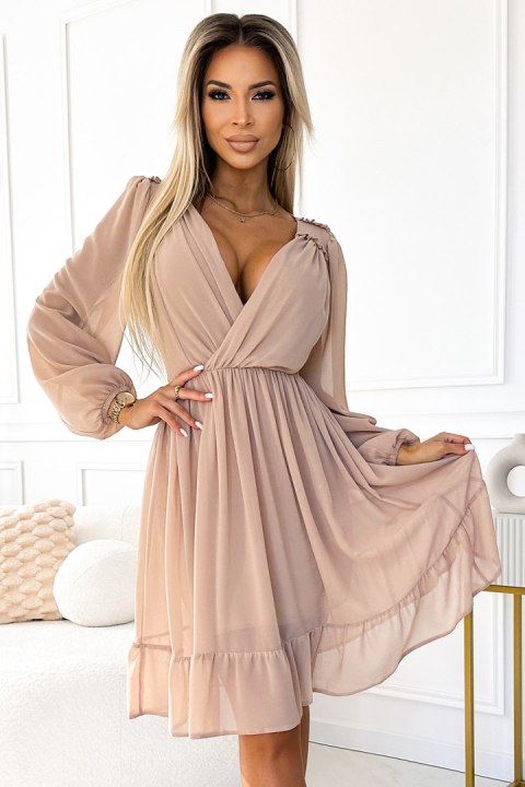 Sukienka Model Mila 538-1 Beige - Numoco Sukienka Model Mila 538-1 Beige - Numoco
