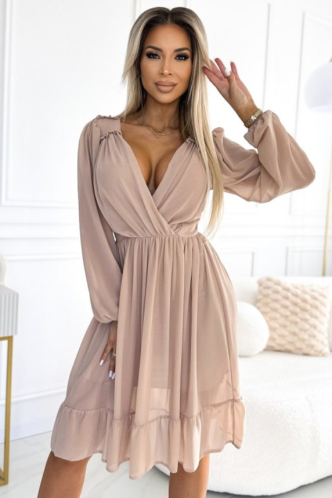 Sukienka Model Mila 538-1 Beige - Numoco Sukienka Model Mila 538-1 Beige - Numoco