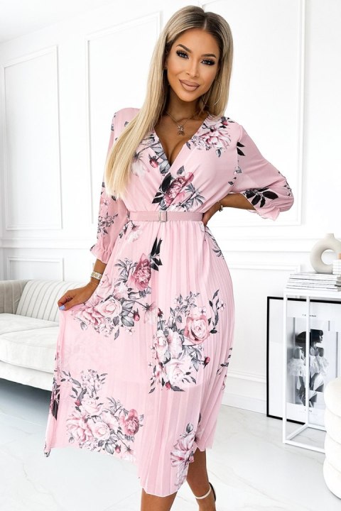 Sukienka Model 448-1 Yuna Rose/Pastel Pink - Numoco Sukienka Model 448-1 Yuna Rose/Pastel Pink - Numoco