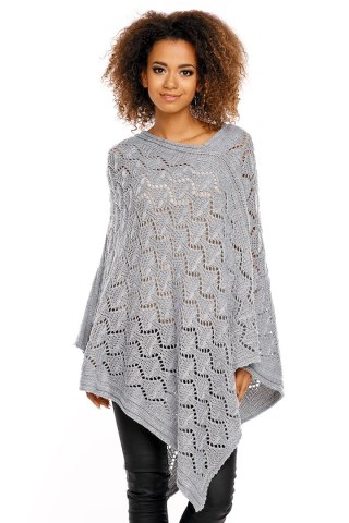 Sweter Poncho model 30012 Light Gray - PeeKaBoo