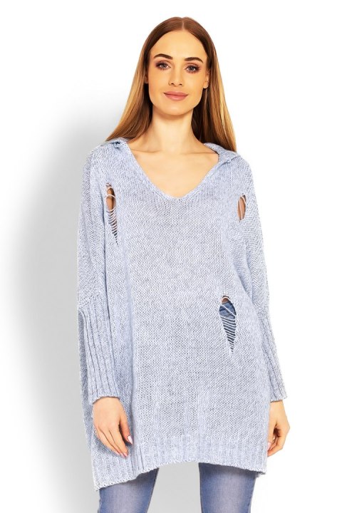 Sweter Damski Model 30055 Sky Blue - PeeKaBoo