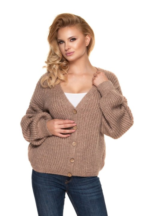 Sweter Kardigan Model 30077 Cappuccino - PeeKaBoo Hurtownia odzieży on-line, moda damska, bielizna i obuwie dla kobiet - Matterh