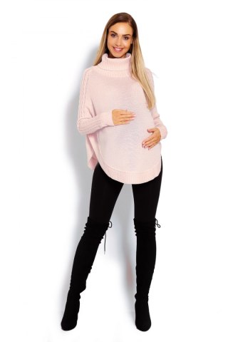 Sweter Ponczo Model 70009C Powder Pink - PeeKaBoo