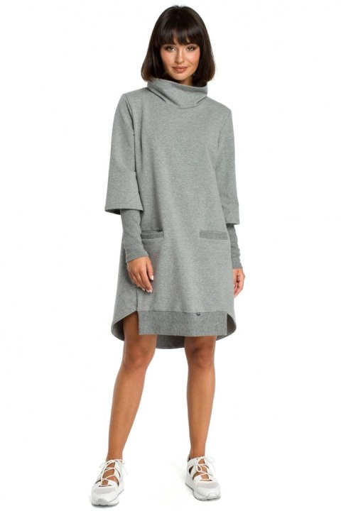 Sukienka Model B089 Grey - BeWear Sukienka Model B089 Grey - BeWear