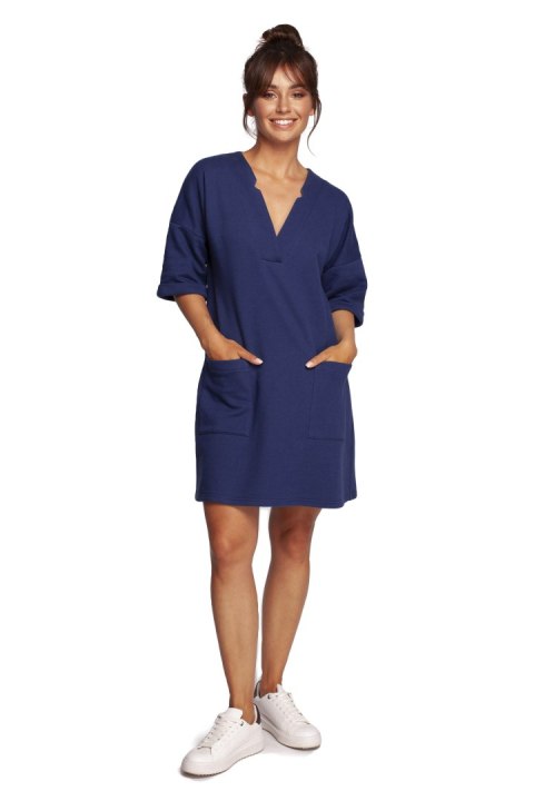 Sukienka Model B233 Atrament - BeWear Sukienka Model B233 Atrament - BeWear