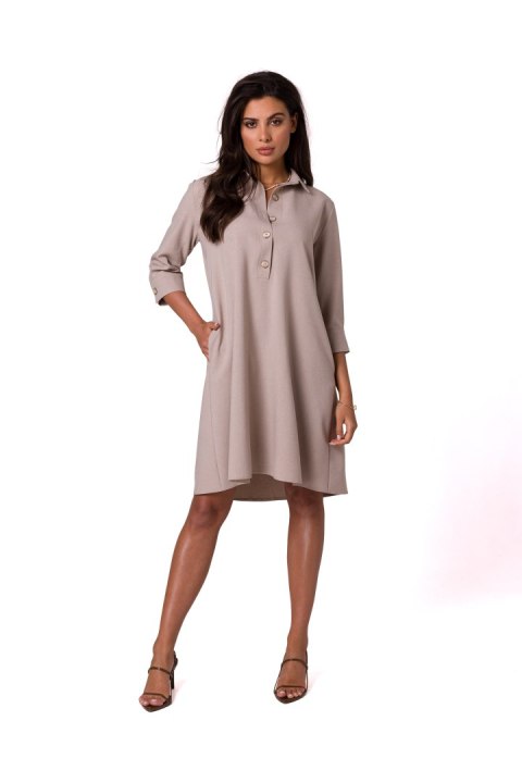 Sukienka Model B257 Beige - BeWear Sukienka Model B257 Beige - BeWear