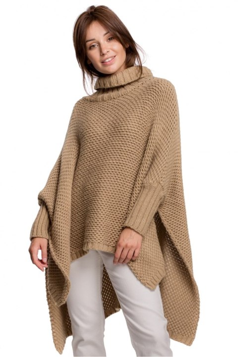 Sweter Ponczo Model BK049 Camel - BE Knit