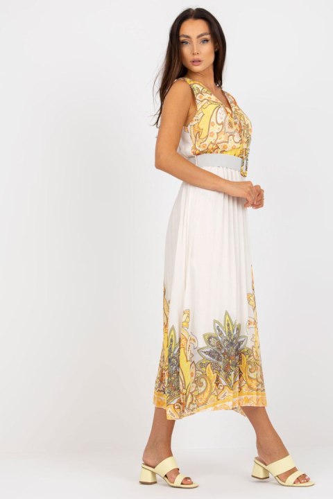 Sukienka Model DHJ-SK-13128.61 White/Yellow - Italy Moda