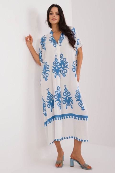 Sukienka Model DHJ-SK-17951.03X White/Blue - Italy Moda Sukienka Model DHJ-SK-17951.03X White/Blue - Italy Moda