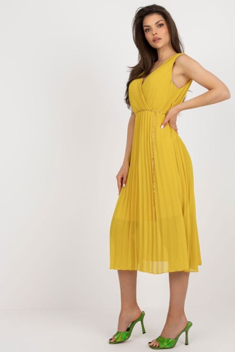 Sukienka Model DHJ-SK-13168.21X Dark Yellow - Italy Moda