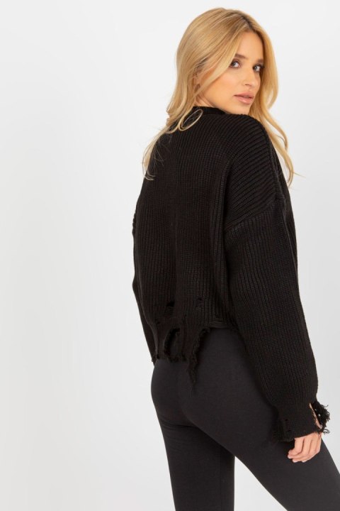 Sweter Damski Model LC-SW-0373.95P Black - Rue Paris