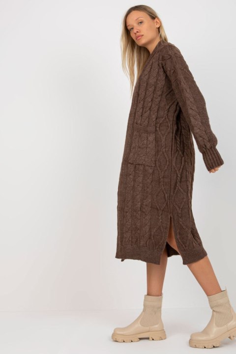 Sweter Kardigan Model LC-SW-8032.34P Brown - Rue Paris