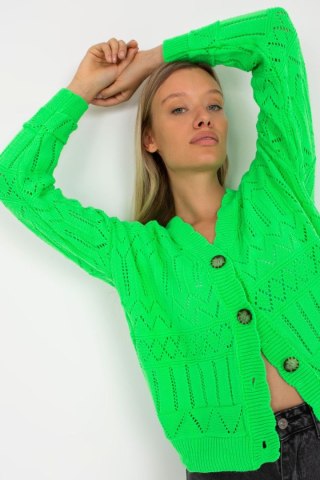 Sweter Damski Model LC-SW-8022.04P Fluo Green - Rue Paris