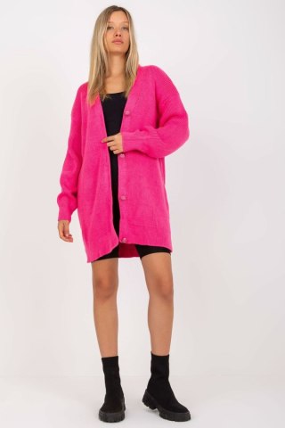 Sweter Kardigan Model LC-SW-0267.06X Fluo Pink - Rue Paris