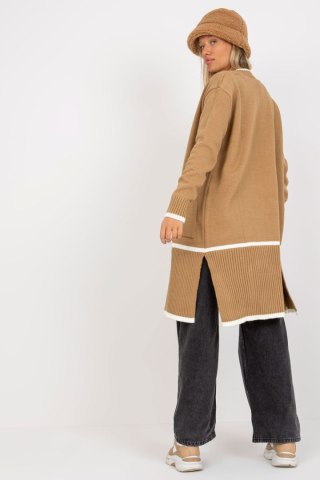 Sweter Kardigan Model LC-SW-0340.42P Dark Beige - Rue Paris