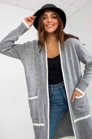 Sweter Kardigan Model LC-SW-0340.42P Grey - Rue Paris