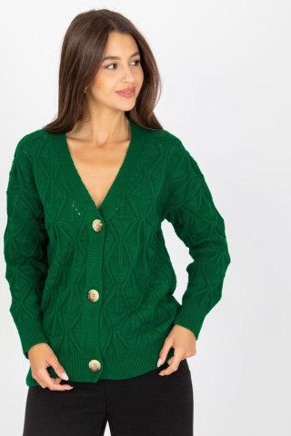 Sweter Kardigan Model LC-SW-8035.06X Dark Green - Rue Paris