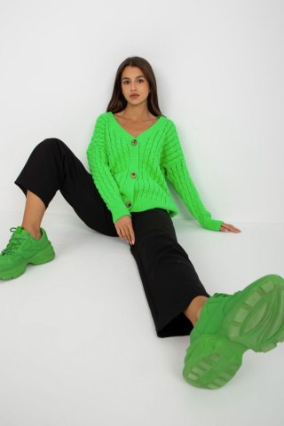 Sweter Kardigan Model LC-SW-8036.74P Fluo Green - Rue Paris