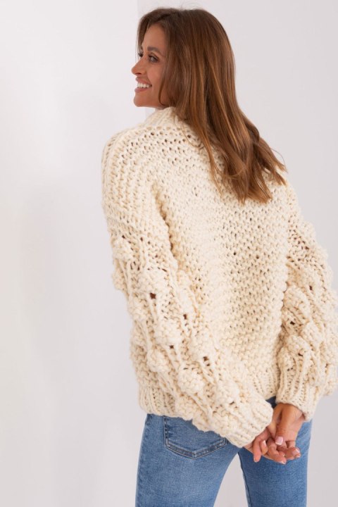 Sweter Damski Model AT-SW-2382.97P Light Beige - AT Sweter Damski Model AT-SW-2382.97P Light Beige - AT
