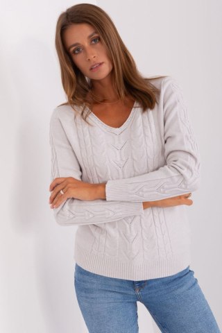 Sweter Damski Model AT-SW-2329.98P Light Grey - AT