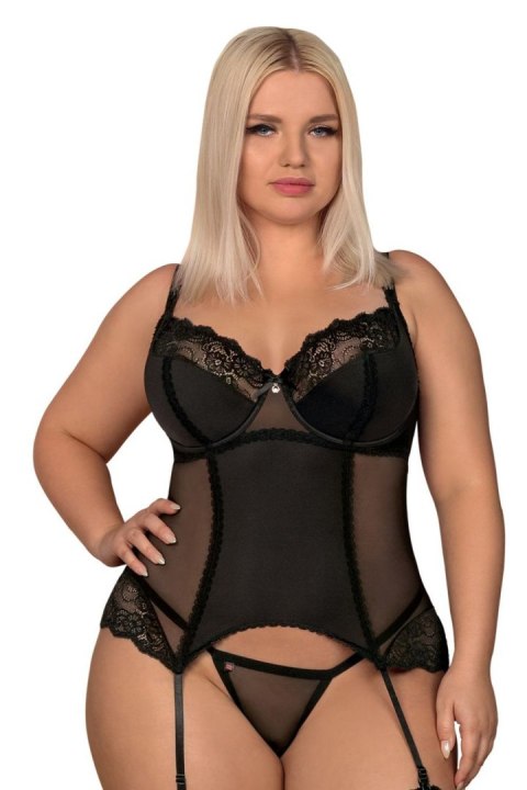 Komplet Gorset Model Amallie Black - Obsessive