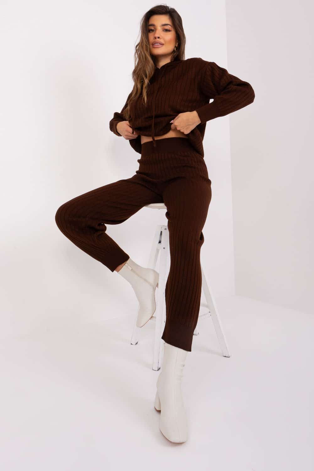 Spodnie Komplet Model BA-KMPL-2211.13P Dark Brown - Badu - obrazek 2