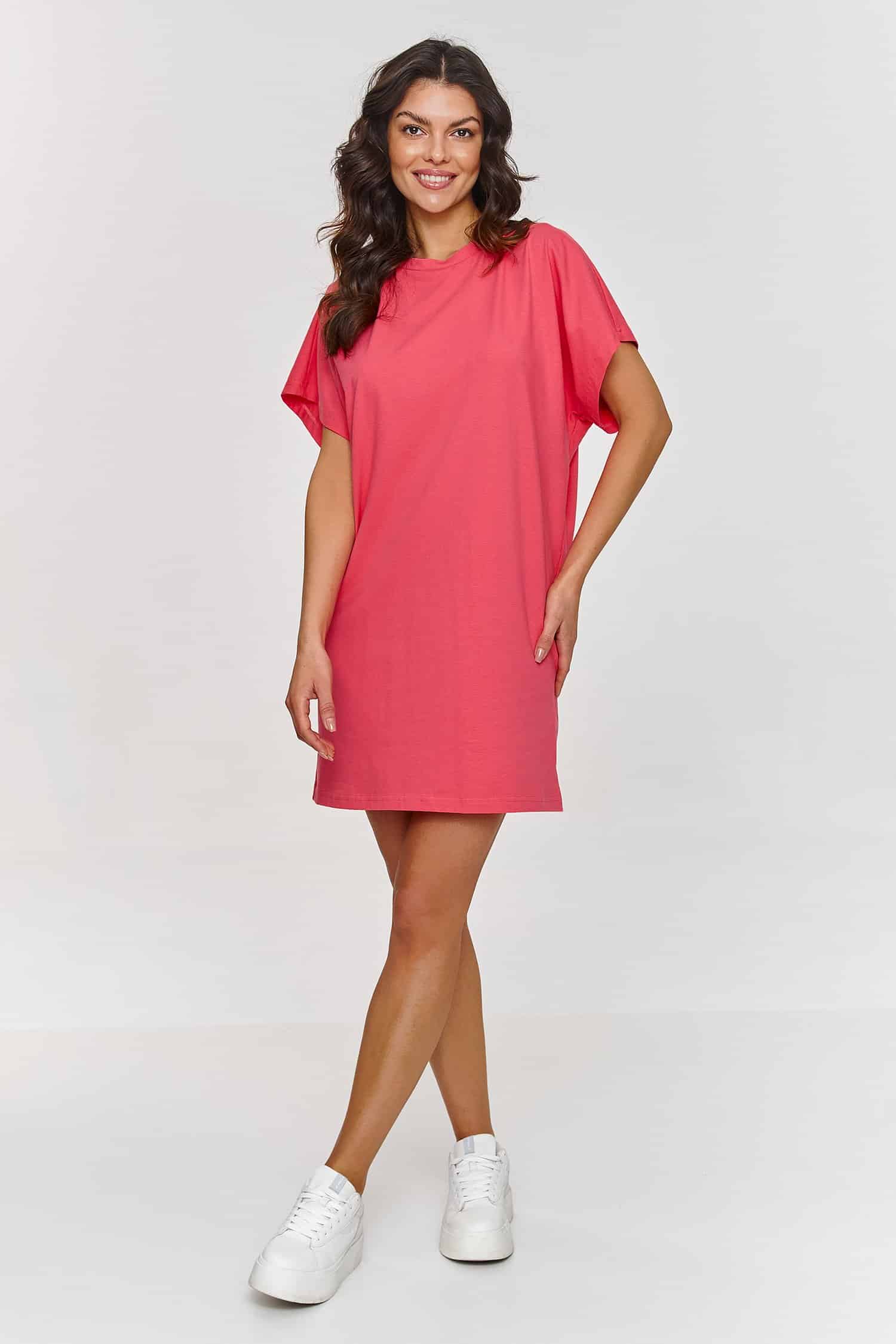 Sukienka Basic Model M875 Coral - Makadamia - obrazek 2