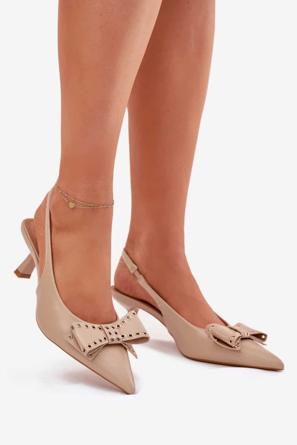 Czółenka Model Folesca QQ-255 Beige - Step in style - obrazek 3