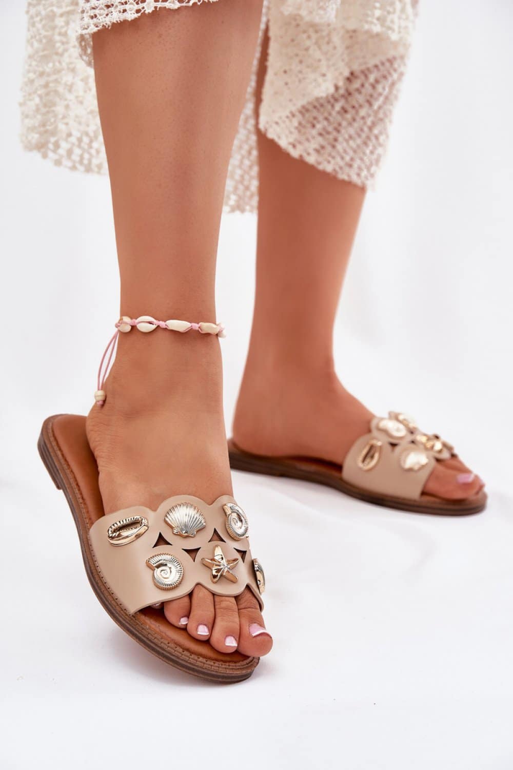 Sandał Klapki Model Nalothiel C15-2 Beige - Step in style