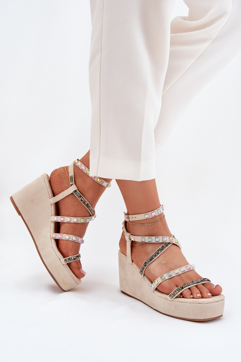 Sandały Model Lunara JH399 Beige - Step in style - obrazek 3