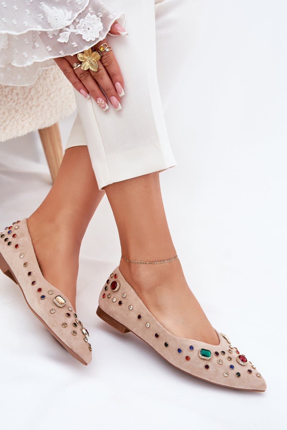 Baleriny Model Valena JH525P Beige - Step in style - obrazek 3
