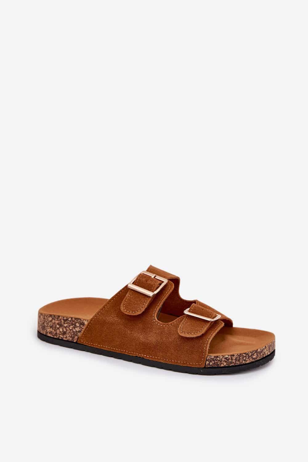 Sandał Klapki Model Lunera 7902 Camel - Step in style - obrazek 2