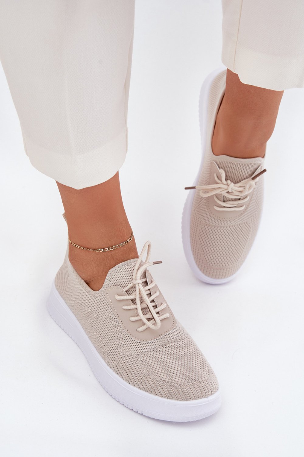 Buty Sportowe Model Kalyra NB722 Beige - Step in style - obrazek 3